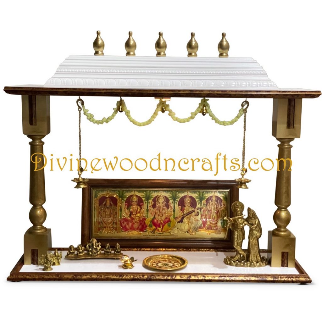 White Wooden Pooja Temple 2