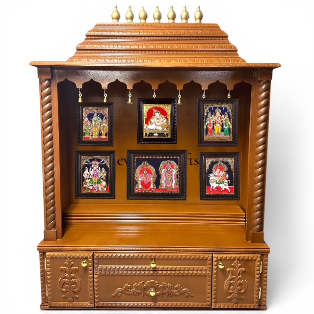 48" Semi- Closed Custom Pooja Mandir-M#4